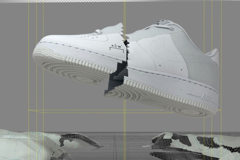 A-COLD-WALL* x Nike Air Force 1 Low Official Look Shoes Trainers Kicks Sneakers Cop Purchase Buy White Grey Colorway Samuel Ross