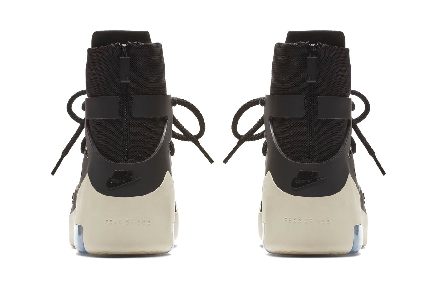 Nike Air Fear of God 1 "Black/black" Release Date official images info price canvas off white sole sneaker high top jerry lorenzo december 2018