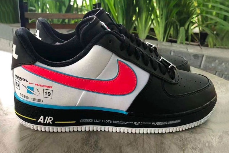 Nike Air Force 1 Racing Release Info Date Black White Branding pink blue