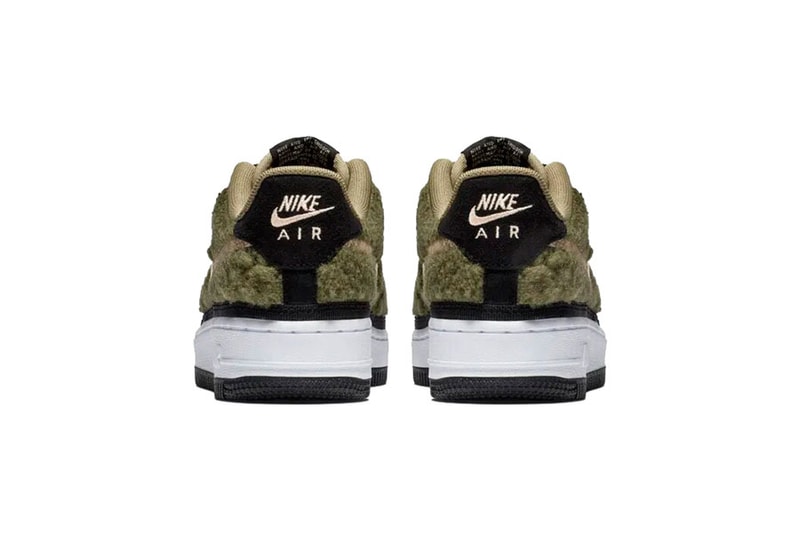 nike air force 1 faux shearling olive canvas black crimson tint 2018 december nike sportswear footwear gs