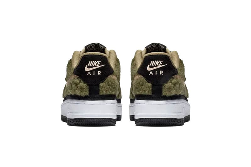 nike air force 1 faux shearling olive canvas black crimson tint 2018 december nike sportswear footwear gs