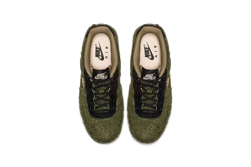 nike air force 1 faux shearling olive canvas black crimson tint 2018 december nike sportswear footwear gs