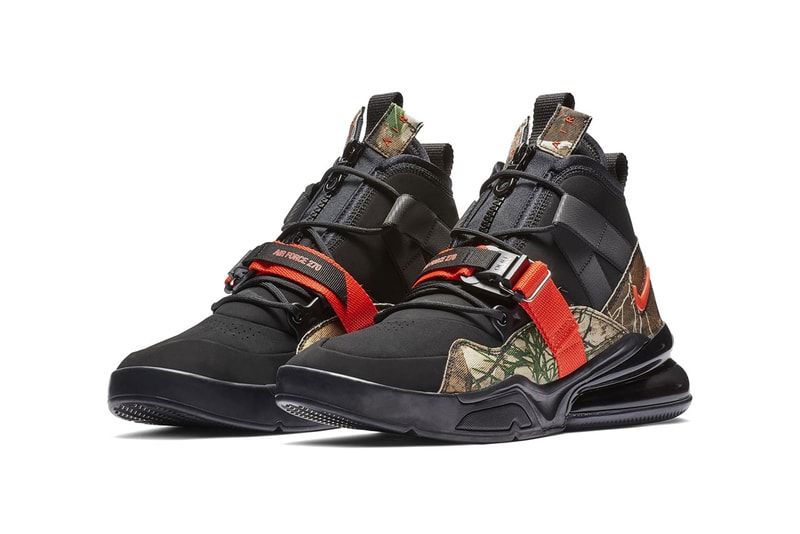 nike air force 270 sneaker drop release date info colorway pattern camouflage orange 2019