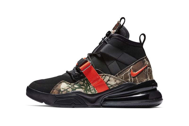 nike air force 270 sneaker drop release date info colorway pattern camouflage orange 2019