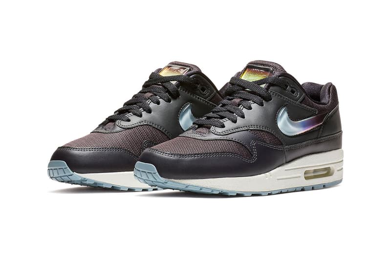 Nike Air Max 1 Oversized Jewel Swooshes Release black pink white tongue tabs