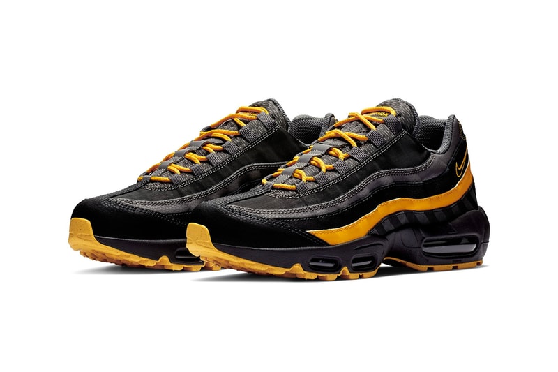 Nike Air Max 95 Essential Black & Orange colorway sneaker release date info price multi texture textile grey snakeskin