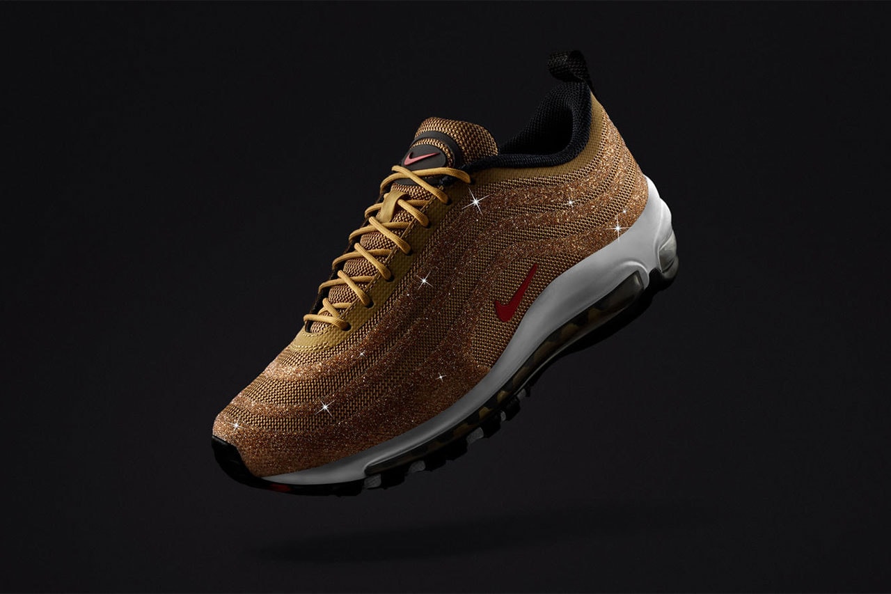 nike air max 97 lx metallic gold swarvoski 2018 december footwear sneakers shoes red black sportswear crystals