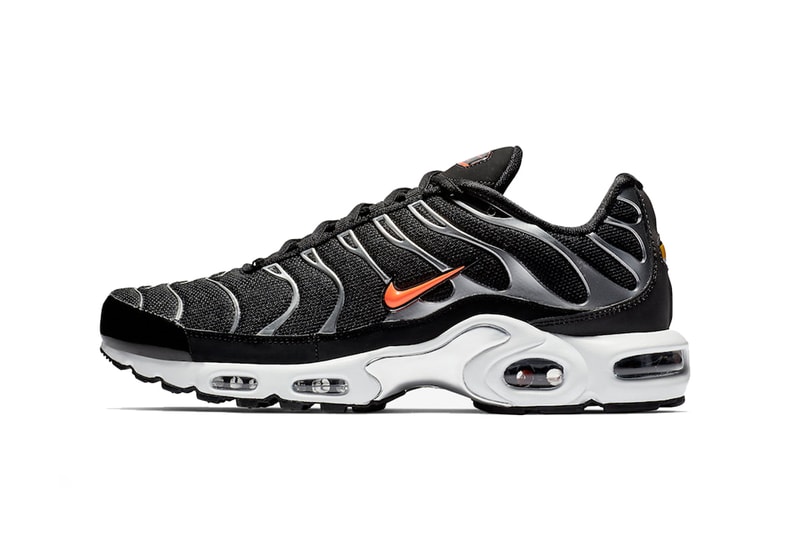 nike air max plus black white orange drop info footwear nike sportswear metallic silver tuned air 1