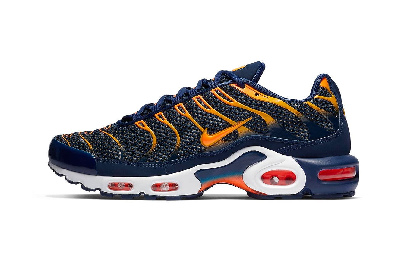 Nike Air Max Plus "Blue Void" Release Date price info Blue Void/University Gold/White/Total Orange sneaker colorway purchase stockist buy online 