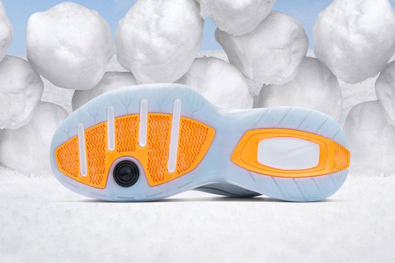 nike air monarch iv snow day release date 2018 december footwear nike sportswear sherpa lining orange blue outsole icey ice snowflake