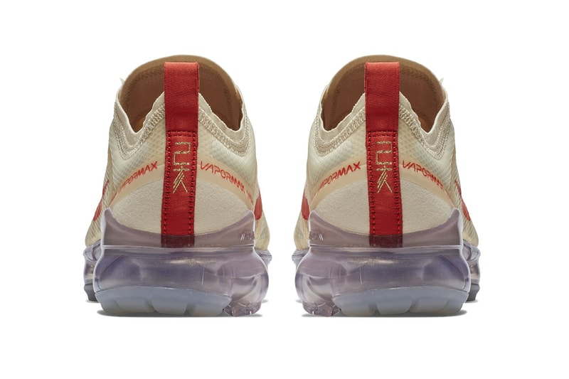 Nike Air Vapormax 2019 Chinese New Year Exclusive Shoes Kicks Sneakers Footwear Trainers Cop Purchase Buy US11 Pure Platinum Metallic Gold Colorways First Closer Official Look