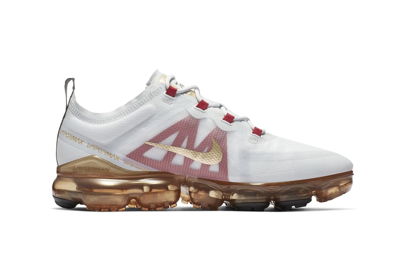 Nike Air Vapormax 2019 Chinese New Year Exclusive Shoes Kicks Sneakers Footwear Trainers Cop Purchase Buy US11 Pure Platinum Metallic Gold Colorways First Closer Official Look