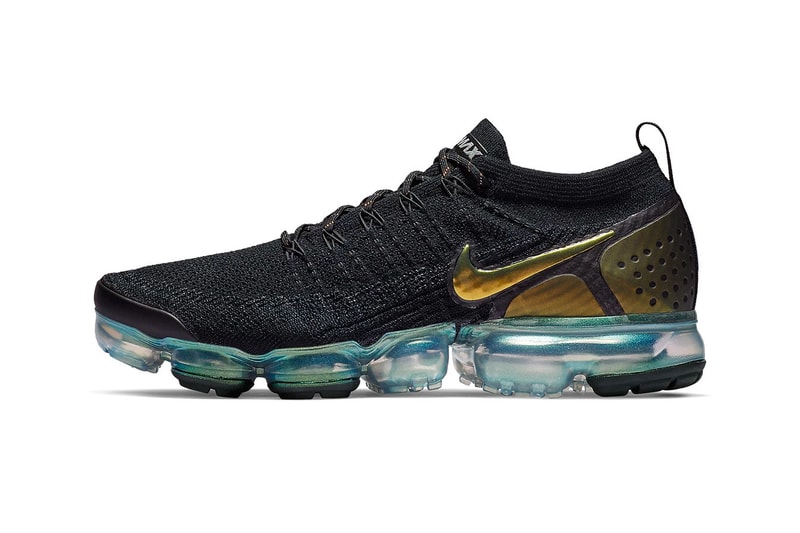 Nike Air VaporMax Flyknit 2.0 Black Iridescent Teal colorway release date info price sneaker translucent sole green blue shimmery mens sizing