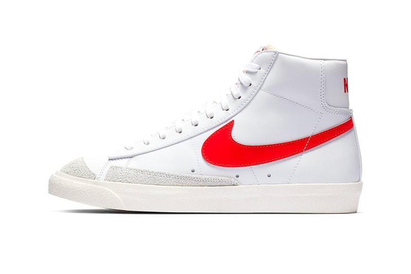 Nike Blazer Mid 77 vintage 2019 info sportswear kicks og colorway red classic basketball retro january 1 drop date BQ6806-600 Habanero Red white orange