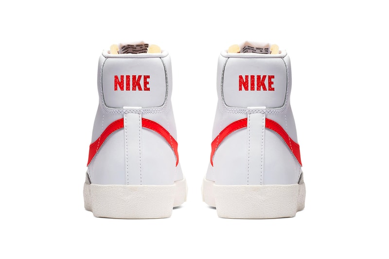Nike Blazer Mid 77 vintage 2019 info sportswear kicks og colorway red classic basketball retro january 1 drop date BQ6806-600 Habanero Red white orange