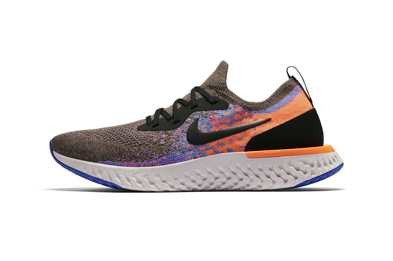 Nike Epic React Flyknit Mink Brown Release Date Shoes Trainers Kicks Sneakers Cop Purchase Buy Footwear orange blue