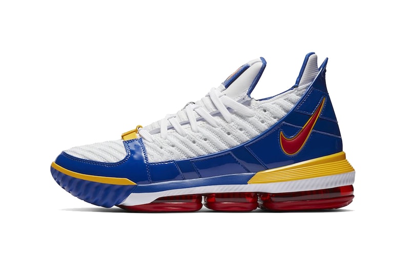 nike lebron 16 supebron release information nike basketball footwear lebron james white blue red yellow nike zoom lebron 3