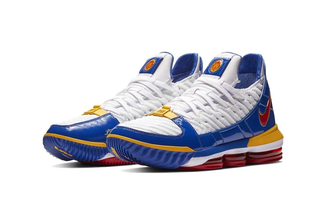 lebron red white and blue shoes