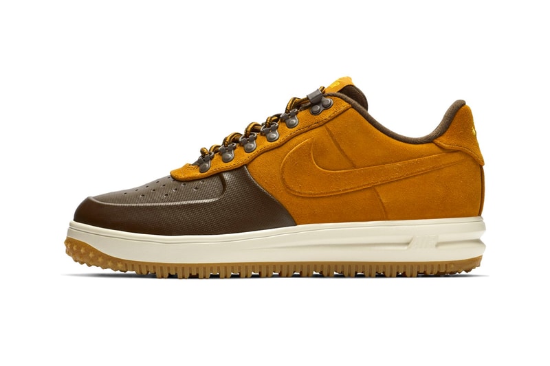 Nike Lunar Force 1 Duckboot Low "Desert Ochre" release date info price sneaker colorway BAROQUE BROWN/GUM LIGHT BROWN/UNIVERSITY GOLD/DESERT OCHRE