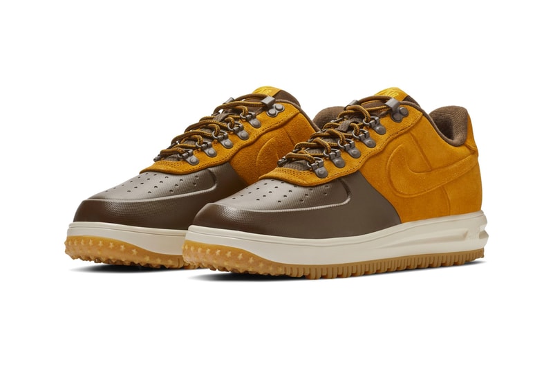 Nike Lunar Force 1 Duckboot Low "Desert Ochre" release date info price sneaker colorway BAROQUE BROWN/GUM LIGHT BROWN/UNIVERSITY GOLD/DESERT OCHRE