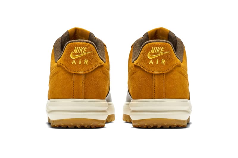 Nike Lunar Force 1 Duckboot Low "Desert Ochre" release date info price sneaker colorway BAROQUE BROWN/GUM LIGHT BROWN/UNIVERSITY GOLD/DESERT OCHRE