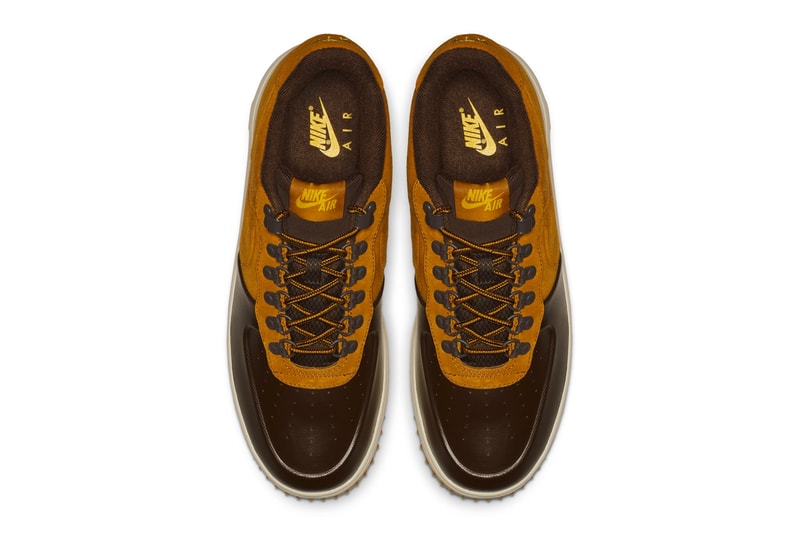 Nike Lunar Force 1 Duckboot Low "Desert Ochre" release date info price sneaker colorway BAROQUE BROWN/GUM LIGHT BROWN/UNIVERSITY GOLD/DESERT OCHRE