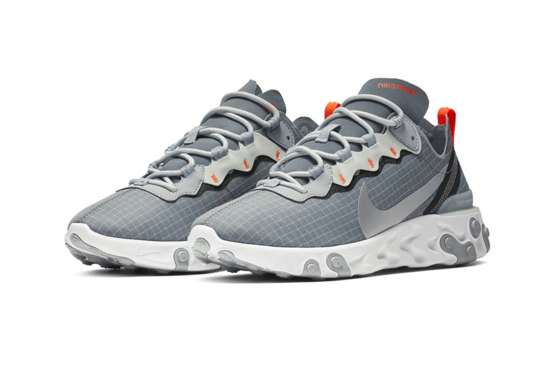 Nike React Element 55 Grey Orange Grid White Release Info Date