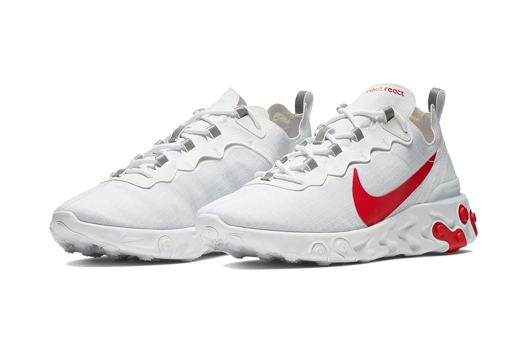 Nike React Element 55 in White/Red/Blue 