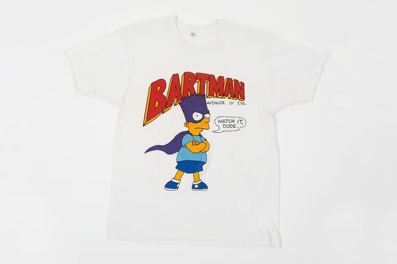 not applicable selfridges vintage tee shirt pop up sale yellow label bartman simpsons bart donkey kong akira, beavis butt head metallica guns roses