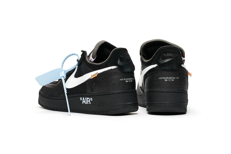 Off-White™ x Nike Air Force 1 "Black" Virgil abloh Sneakers kicks footwear trainers the ten hypebeast air force one AF-1 