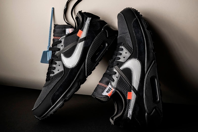Off-White™ x Nike Air Max 90 Black Rumored Release January swoosh virgil abloh hangtag