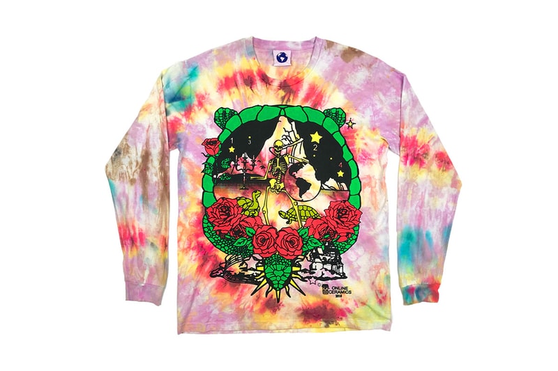 Online Ceramics Winter 2018 Collection Release drop streetwear the grateful dead tie-dye t-shirt hoodie sweater graphic hat water bottle tote bag john mayer price 