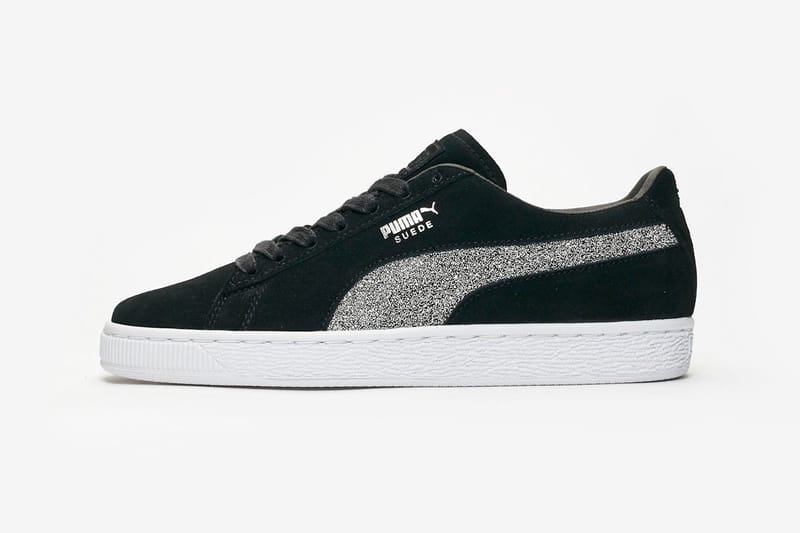 puma suede black silver