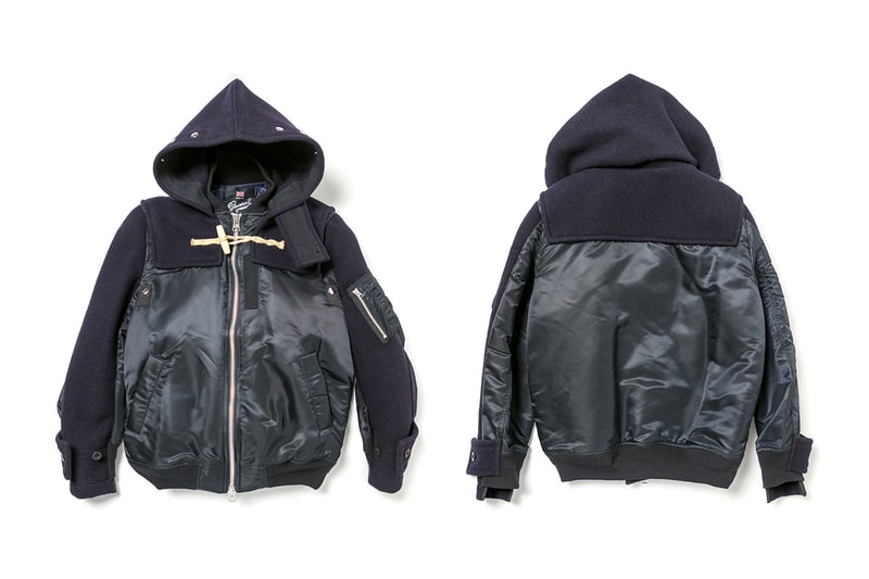 sacai Gloverall Outerwear Capsule Release hybrid Duffle military MA-1 Jacket Fall Winter 2018