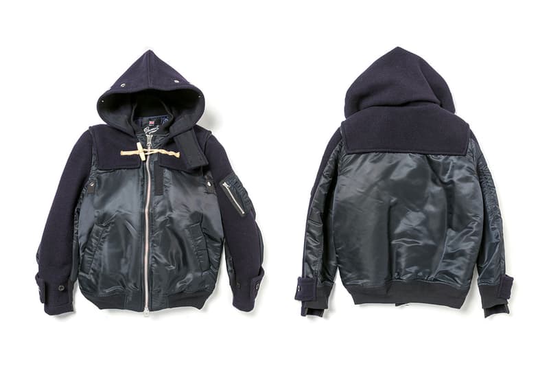 sacai Gloverall Outerwear Capsule Release hybrid Duffle military MA-1 Jacket Fall Winter 2018