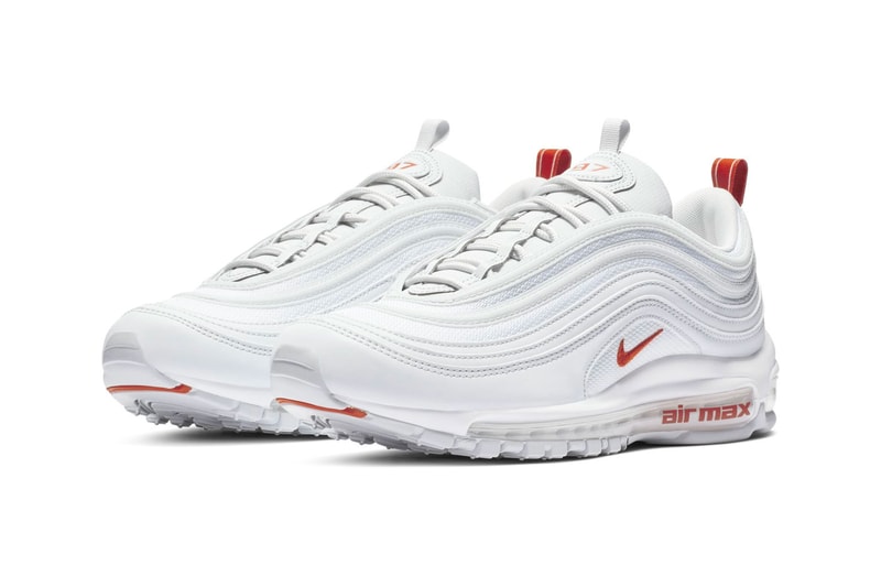 Nike Air Max 97 Team Orange Release Date sneaker shoes Pure Platinum White