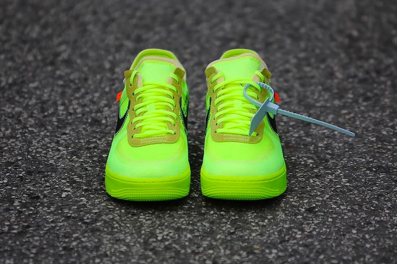 Nike Off White Air Force 1 af1 Black Cone Volt Release december 19 2018 price black neon yellow Virgil Abloh AO4606-001 AO4606-700