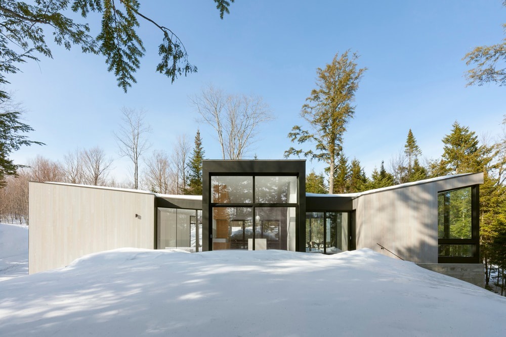yh2 triptych house architecture wentworth nord canada house info lake information details pics pictures picture Laurentian Mountains image images shots Sylvain Letourneau