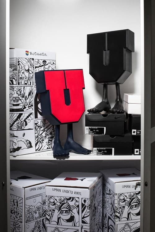 UNDEFEATED Medicom U Man Figure Collaboration toy release date info buy details price collab 2018 december fall winter Geoff McFetridge mascot size sizing comic strip artwork