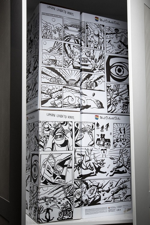 UNDEFEATED Medicom U Man Figure Collaboration toy release date info buy details price collab 2018 december fall winter Geoff McFetridge mascot size sizing comic strip artwork