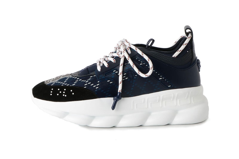 Versace UNITED ARROWS & SONS Chain Reaction sashiko sneaker runner december 2018 release date info exclusive poggy salehe bembury navy white colorway japan