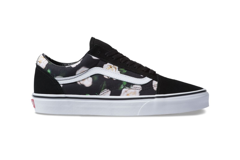 vans romantic floral old skool slip on era 2018 december 2019 fall winter fw18 buy details info price pricing cost black red blue roses shoes sneakers skate