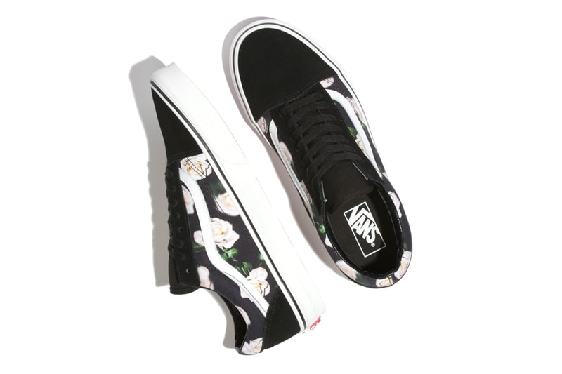 vans romantic floral old skool slip on era 2018 december 2019 fall winter fw18 buy details info price pricing cost black red blue roses shoes sneakers skate