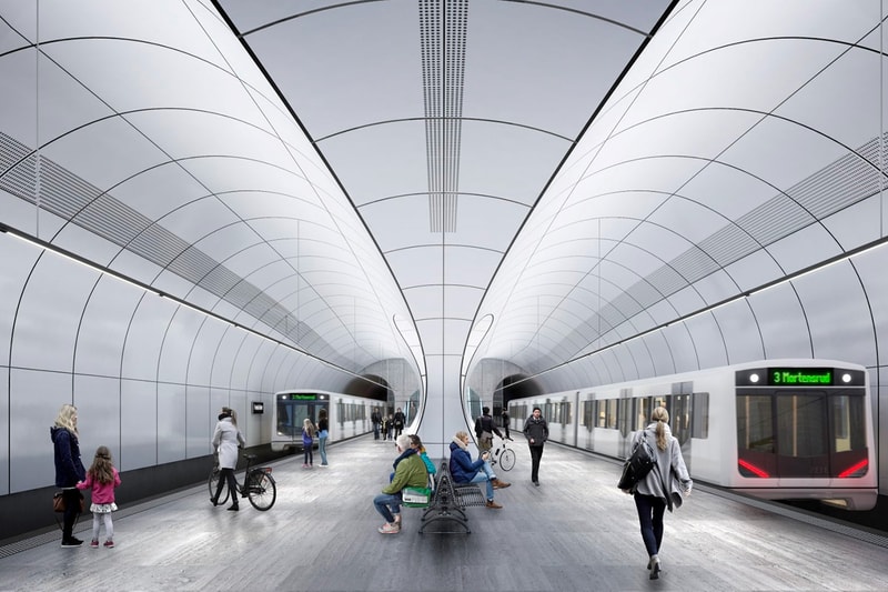 Zaha Hadid Architects Oslo Metro Stations Design a_lab architecture norway Fornebu Senter Fornbuporten stations renderings