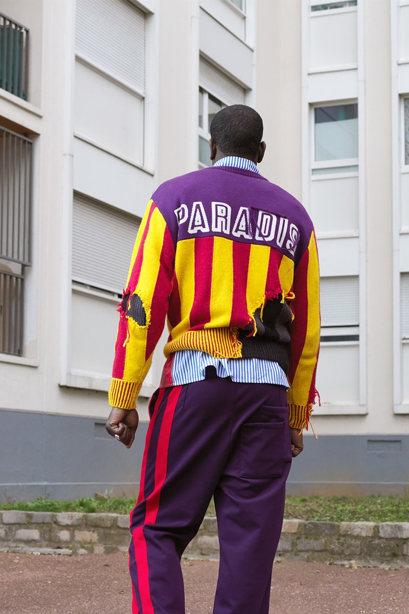 3.PARADIS "CALAVIÑAS" FW19 Lookbook fall/winter 2019 editorial menswear Artistic director Emeric Tchatchoua nostalgia money jacket knit sweater pigeons sun trackpants suit blazer