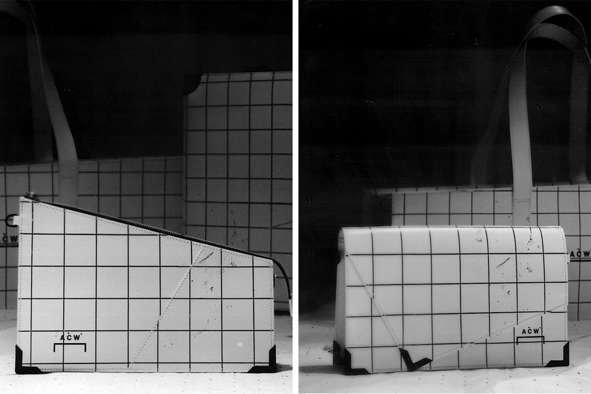 A-COLD-WALL* Leather Luggage Preview Samuel Ross Black White Grid Sizes architecture architects Adolfo Natalini Cristiano Toraldo Di Francia.