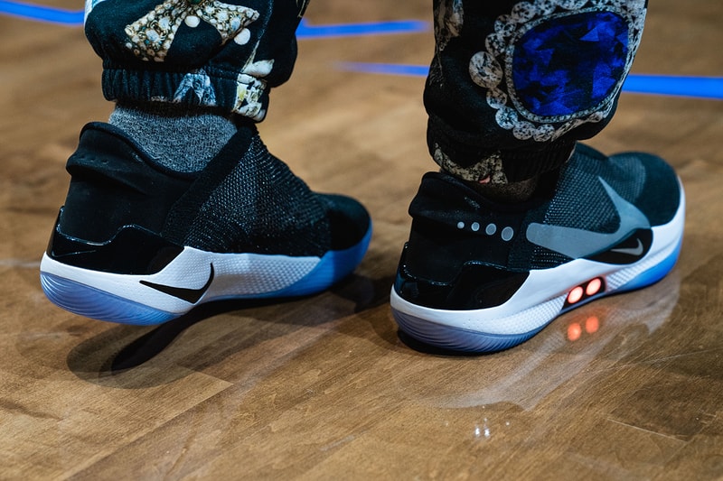 inside nike adapt bb reveal 2019 january footwear nike basketball jayson tatum eric avar wear test on foot event new york city feet model closer look
