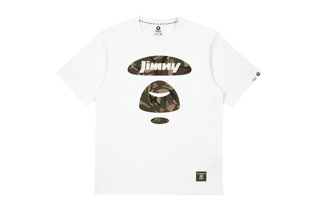 AAPE Island Motors Suzuki Jimny TShirt camouflage wrap collaboration scarf branding logo bape hong kong bathing ape green towel