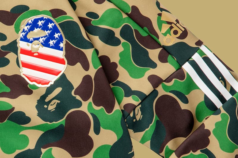 bape adidas a bathing ape football footwear sports fashion equipment 2019 february super bowl 53 liii clothing apparel hoodie jersey gloves helmet ball compress tights sleeve sleeves leg arm elbow black green brown camo camouflage shark