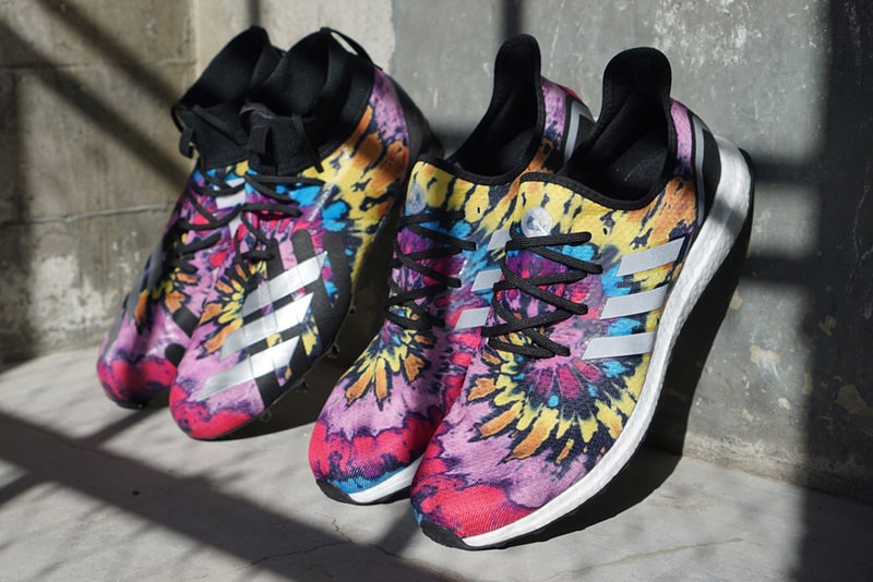 Foot Locker x adidas SPEEDFACTORY Super Bowl LIII Collection cleats sneakers multi colored white boost midsole nfl football SPEEDFACTORY AM4ATL Atlanta 